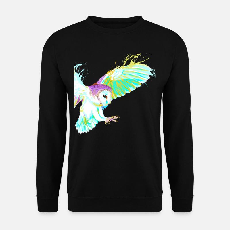 Flying Splash Bird Owl - Unisex Sweatshirt - black