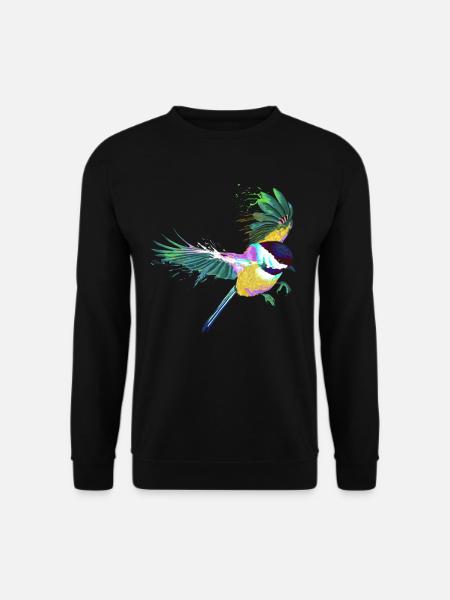 Flying Splash Bird Chickadee - Unisex Sweatshirt - black