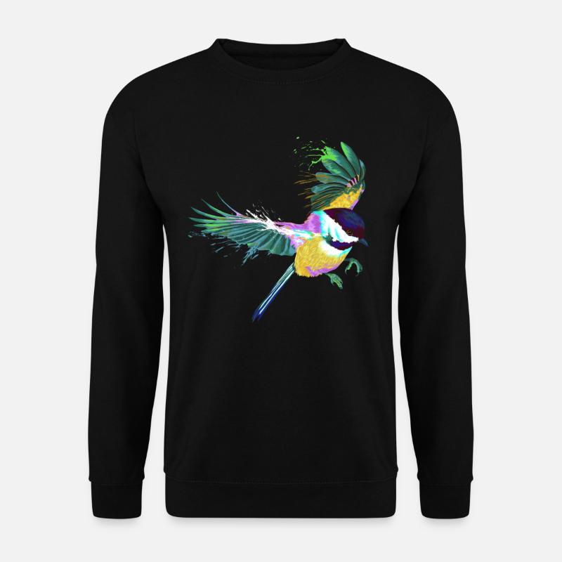 Flying Splash Bird Chickadee - Unisex Sweatshirt - black