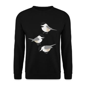 Birds Funny Chickadees - Unisex Sweatshirt - black - Front - Alina (178cm) & Michal (187cm)