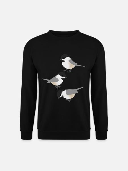 Birds Funny Chickadees - Unisex Sweatshirt - black