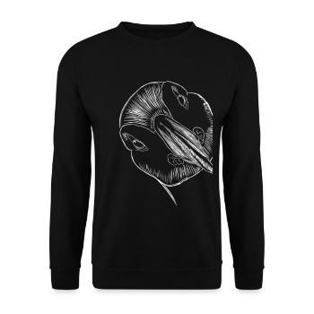 Funny Bird Puffin - Unisex Sweatshirt - black - Front - Alina (178cm) & Michal (187cm)