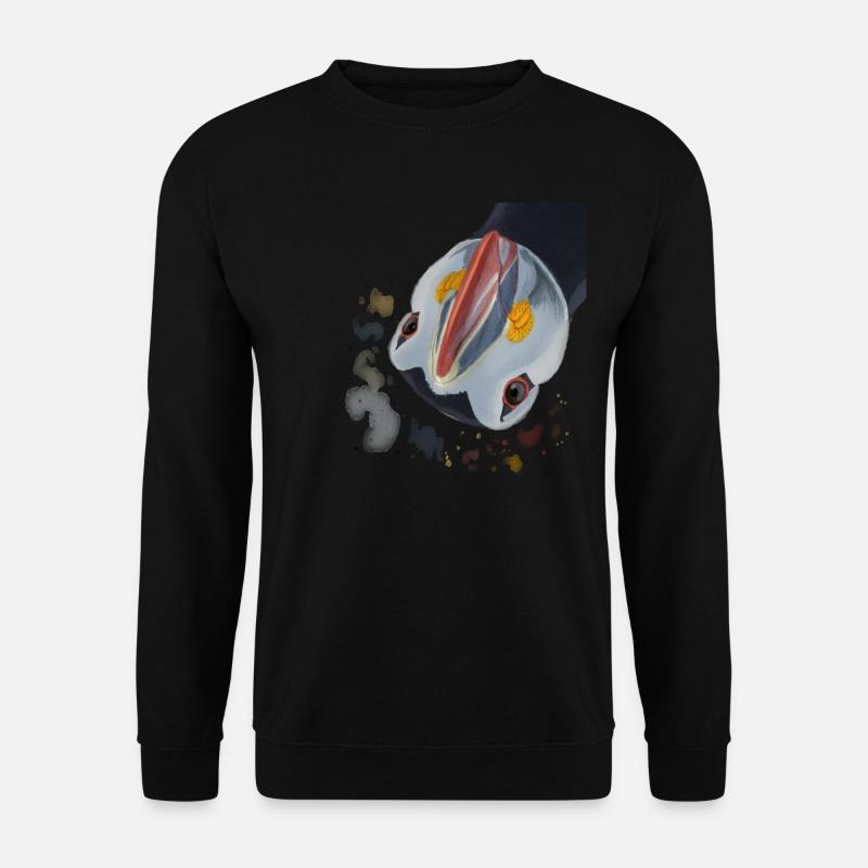 Funny Curious Puffin Bird - Unisex Sweatshirt - black