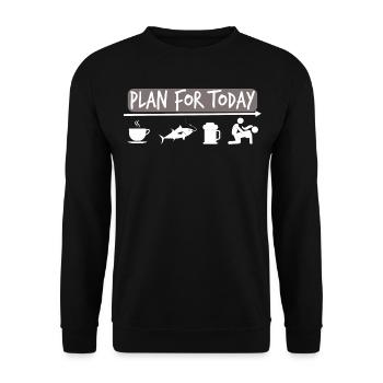 Planifiez pour aujourd’hui - Pêche à la pêche - Gift Angler - Sweat-shirt Unisexe - noir - Devant - Alina (178cm) & Michal (187cm)