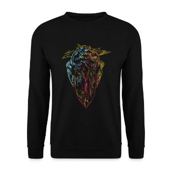 Colorful Bird Shoebill - Unisex Sweatshirt - black - Front - Alina (178cm) & Michal (187cm)