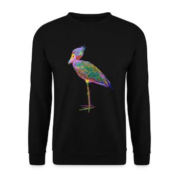 Colorful Splash Bird Shoebill - Unisex Sweatshirt - black - Front - Alina (178cm) & Michal (187cm)
