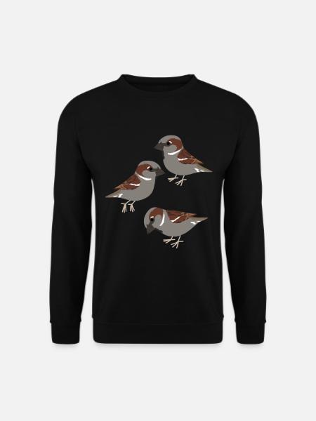 Hausspatzen Vögel Spatzen - Unisex Pullover - Schwarz