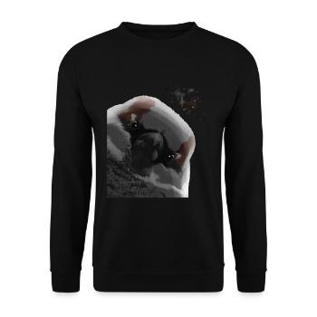 Curieux Moineau Domestique Moineau Domestique Oiseau Moineau - Sweat-shirt Unisexe - noir - Devant - Alina (178cm) & Michal (187cm)