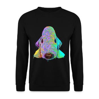 Spalsh Dog Bedlington Terrier - Unisex Sweatshirt - black - Front - Alina (178cm) & Michal (187cm)