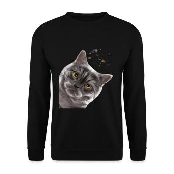 Drôle de fumée fumée britannique à poil court - Sweat-shirt Unisexe - noir - Devant - Alina (178cm) & Michal (187cm)