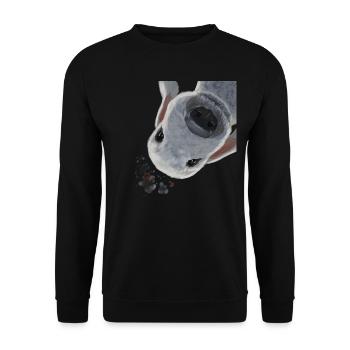 Funny Curious Bedlington Terrier Dog - Unisex Sweatshirt - black - Front - Alina (178cm) & Michal (187cm)