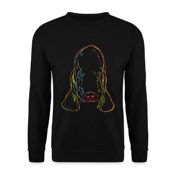 Colorful Dog Bedlington Terrier - Unisex Sweatshirt - black - Front - Alina (178cm) & Michal (187cm)