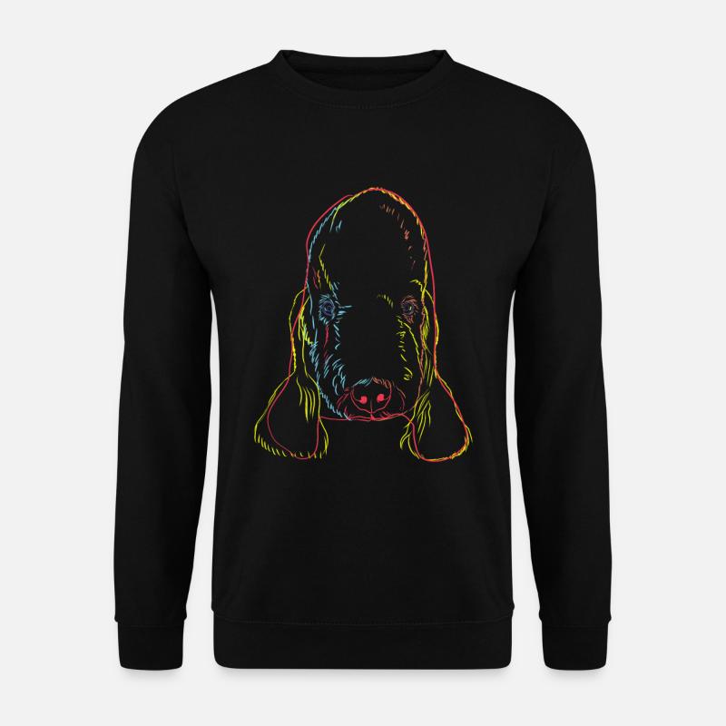 Bunter Hund Bedlington Terrier - Unisex Pullover - Schwarz