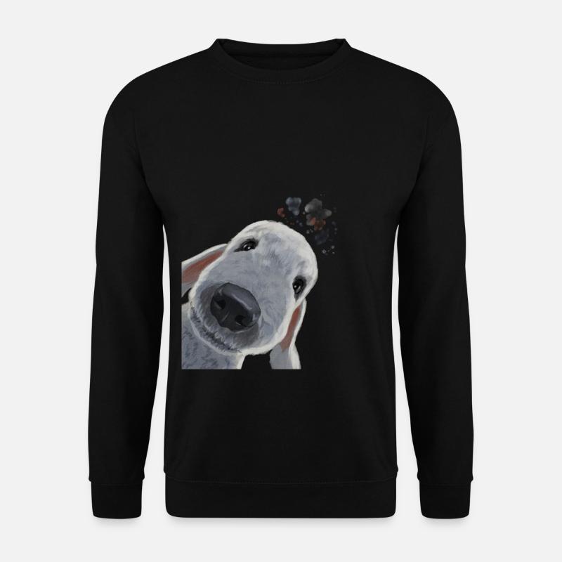 Lustiger Neugieriger Hund Bedlington Terrier - Unisex Pullover - Schwarz