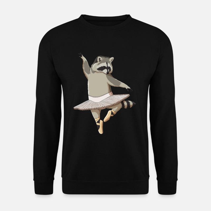 Lustiger Ballett Ballerina Waschbär - Unisex Pullover - Schwarz