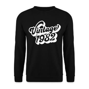 Millésime 1982, 40 ans, cadeau de 40e anniversaire - Sweat-shirt Unisexe - noir - Devant - Alina (178cm) & Michal (187cm)