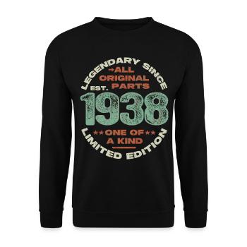 Légendaire depuis 1938 - 85 ans - Sweat-shirt Unisexe - noir - Devant - Alina (178cm) & Michal (187cm)