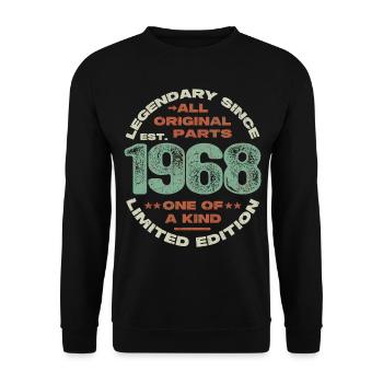 Légendaire depuis 1968 - 55 ans - Sweat-shirt Unisexe - noir - Devant - Alina (178cm) & Michal (187cm)