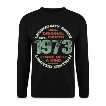 Legendary since 1973 - 50 years - Unisex Sweatshirt - black - Front - Alina (178cm) & Michal (187cm)
