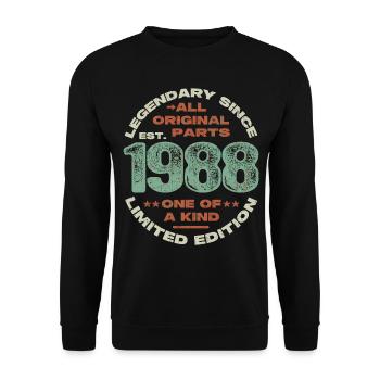 Legendary since 1988 - 35 years - Unisex Sweatshirt - black - Front - Alina (178cm) & Michal (187cm)