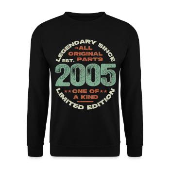 Légendaire depuis 2005 - 18 ans - Sweat-shirt Unisexe - noir - Devant - Alina (178cm) & Michal (187cm)