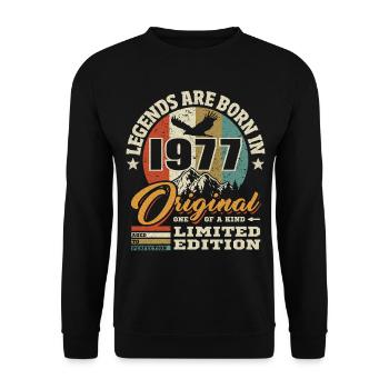 Original limitierte Auflage 1977 - Unisex Pullover - Schwarz - Vorne - Alina (178cm) & Michal (187cm)