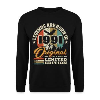 Original limitierte Auflage 1991 - Unisex Pullover - Schwarz - Vorne - Alina (178cm) & Michal (187cm)
