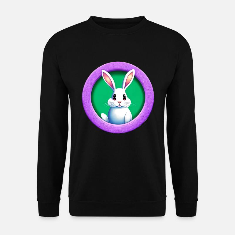 Purple Circle Easter Bunny - Unisex Sweatshirt - black