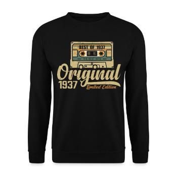 Original 1937 Vintage - Cadeau D’anniversaire 1937 - Sweat-shirt Unisexe - noir - Devant - Alina (178cm) & Michal (187cm)