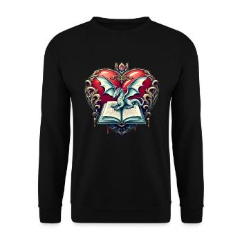 Das Herz von ZILANT - Unisex Pullover - Schwarz - Vorne - Alina (178cm) & Michal (187cm)