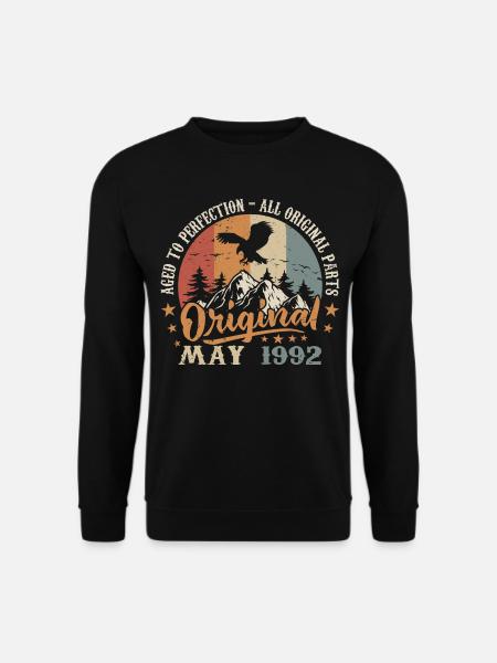 Mai 1992 Geburtstagsgeschenk 1992 Mai - 1992 Mai - Unisex Pullover - Schwarz