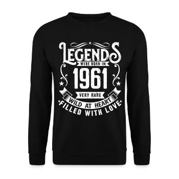 Légendaire Depuis 1961 Né en 1961 Cadeau 1961 - Sweat-shirt Unisexe - noir - Devant - Alina (178cm) & Michal (187cm)