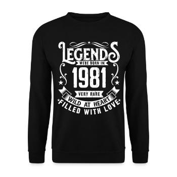 Légendaire Depuis 1981 Né en 1981 Cadeau 1981 - Sweat-shirt Unisexe - noir - Devant - Alina (178cm) & Michal (187cm)