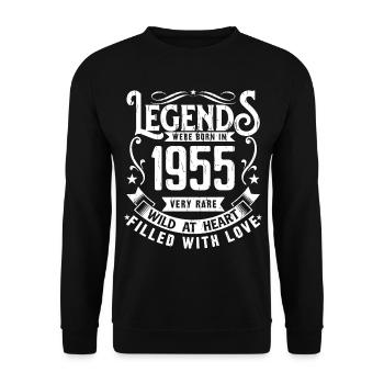 Légendaire Depuis 1955 Né en 1955 Cadeau 1955 - Sweat-shirt Unisexe - noir - Devant - Alina (178cm) & Michal (187cm)