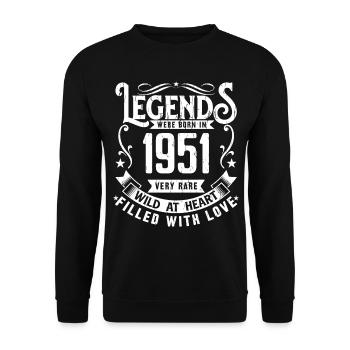 Légendaire Depuis 1951 Né en 1951 Cadeau 1951 - Sweat-shirt Unisexe - noir - Devant - Alina (178cm) & Michal (187cm)
