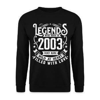 Legendär seit 2003 geboren 2003 Geschenk 2003 - Unisex Pullover - Schwarz - Vorne - Alina (178cm) & Michal (187cm)