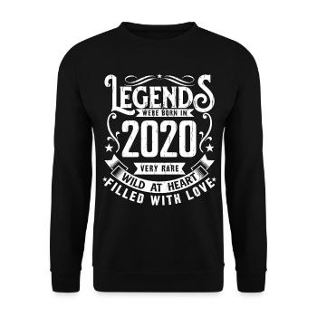Legendär seit 2020 Geboren im Jahr 2020 Geschenk 2020 - Unisex Pullover - Schwarz - Vorne - Alina (178cm) & Michal (187cm)