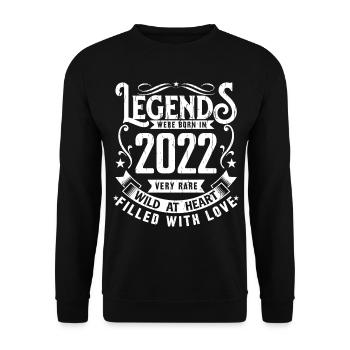 Légendaire Depuis 2022 Né en 2022 Cadeau 2022 - Sweat-shirt Unisexe - noir - Devant - Alina (178cm) & Michal (187cm)
