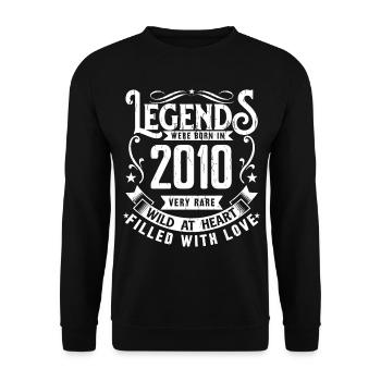 Legendary since 2010 Born in 2010 Gift 2010 - Unisex Sweatshirt - black - Front - Alina (178cm) & Michal (187cm)