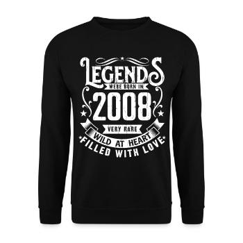 Legendary since 2008 born in 2008 Gift 2008 - Unisex Sweatshirt - black - Front - Alina (178cm) & Michal (187cm)