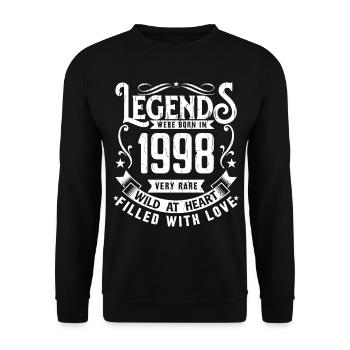 Légendaire Depuis 1998 Né en 1998 Cadeau 1998 - Sweat-shirt Unisexe - noir - Devant - Alina (178cm) & Michal (187cm)