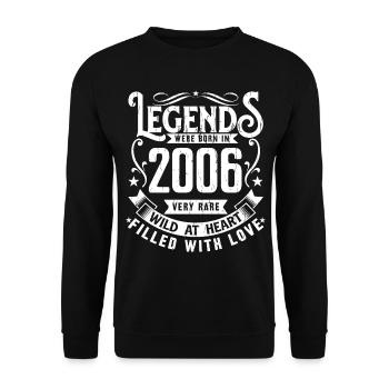 Legendary since 2006 born in 2006 Gift 2006 - Unisex Sweatshirt - black - Front - Alina (178cm) & Michal (187cm)