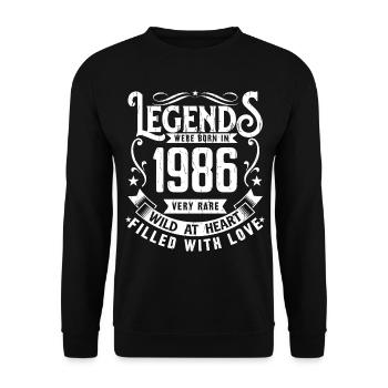 Légendaire Depuis 1986 Né en 1986 Cadeau 1986 - Sweat-shirt Unisexe - noir - Devant - Alina (178cm) & Michal (187cm)