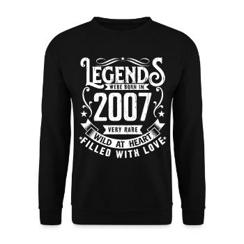 Légendaire Depuis 2007 Né en 2007 Cadeau 2007 - Sweat-shirt Unisexe - noir - Devant - Alina (178cm) & Michal (187cm)
