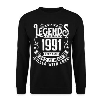 Légendaire Depuis 1991 Né en 1991 Cadeau 1991 - Sweat-shirt Unisexe - noir - Devant - Alina (178cm) & Michal (187cm)