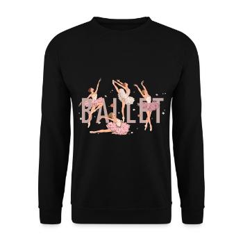 Ballerina Ballett Tanzen Tänzerin Tänzer Geschenk - Unisex Pullover - Schwarz - Vorne - Alina (178cm) & Michal (187cm)