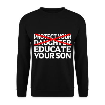 Feminist Feminism Emancipation Gift - Unisex Sweatshirt - black - Front - Alina (178cm) & Michal (187cm)