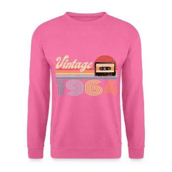Vintage 1964 Kassette Mixtape - 57. Geburtstag - Unisex Pullover - Pink - Vorne
