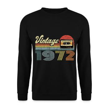 Vintage 1972 Cadeau pour le 49e anniversaire - Sweat-shirt Unisexe - noir - Devant - Alina (178cm) & Michal (187cm)