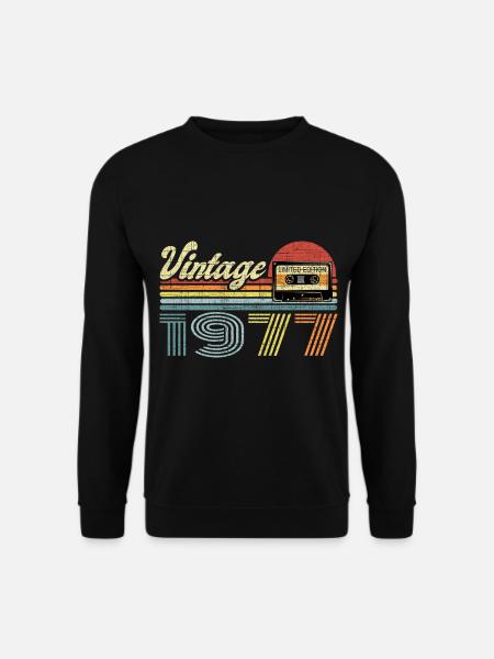 Vintage 1977 Kassette Mixtape - 44. Geburtstag - Unisex Pullover - Schwarz